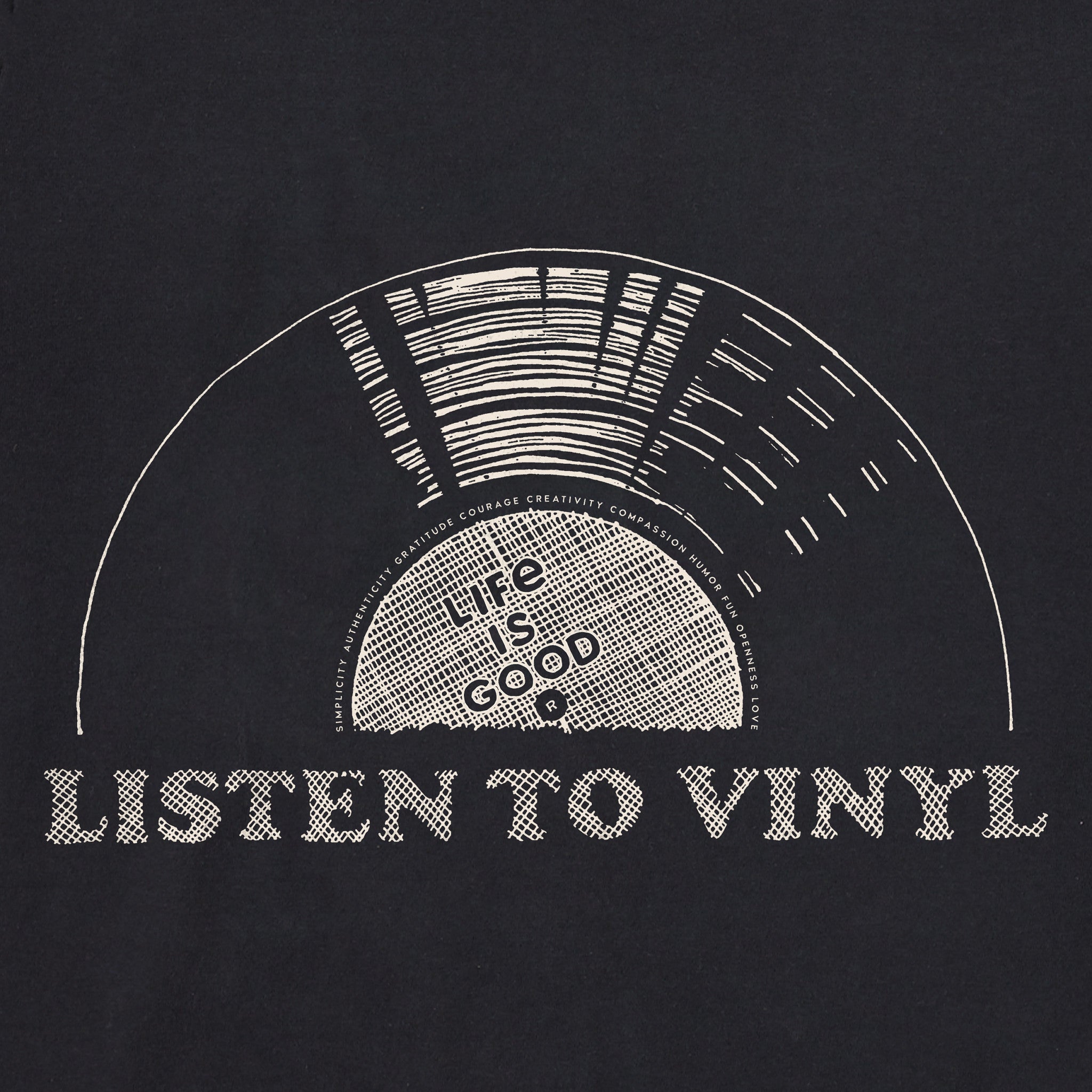 Women's Listen to Vinyl Long Sleeve Crusher Boxy Tee