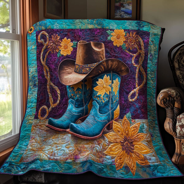 Sunflower Cowboy Boots WY1211026CL  Quilt - Image 2