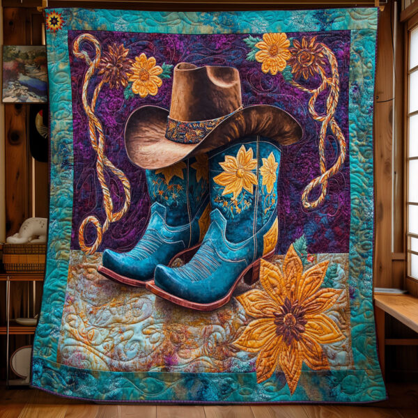 Sunflower Cowboy Boots WY1211026CL  Quilt - Image 3